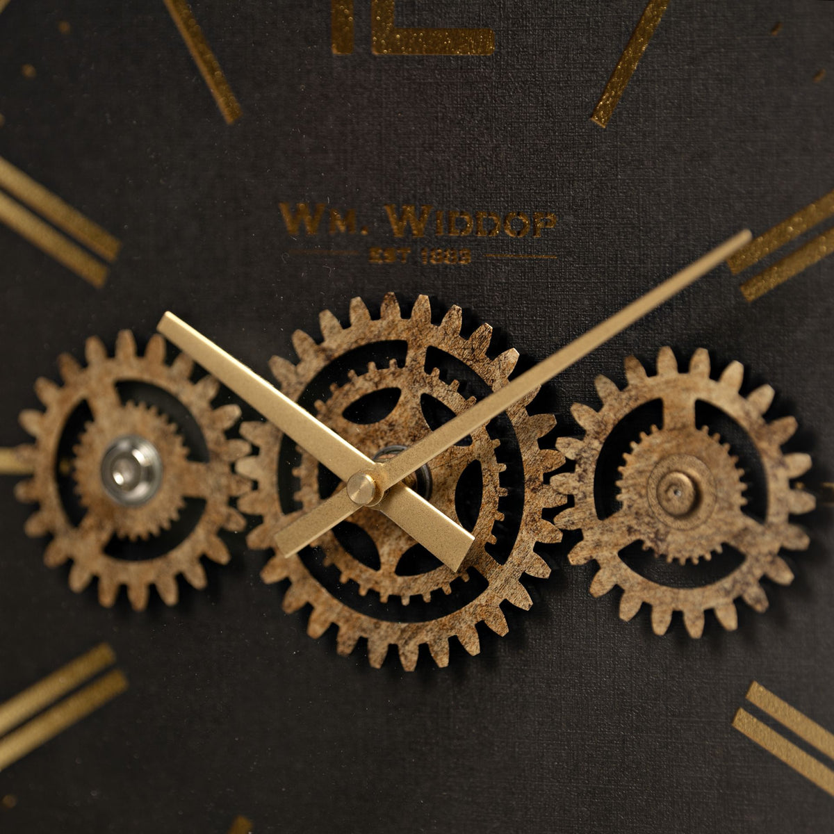 Wm.Widdop Mantel Clock With Moving Gears - 38cm