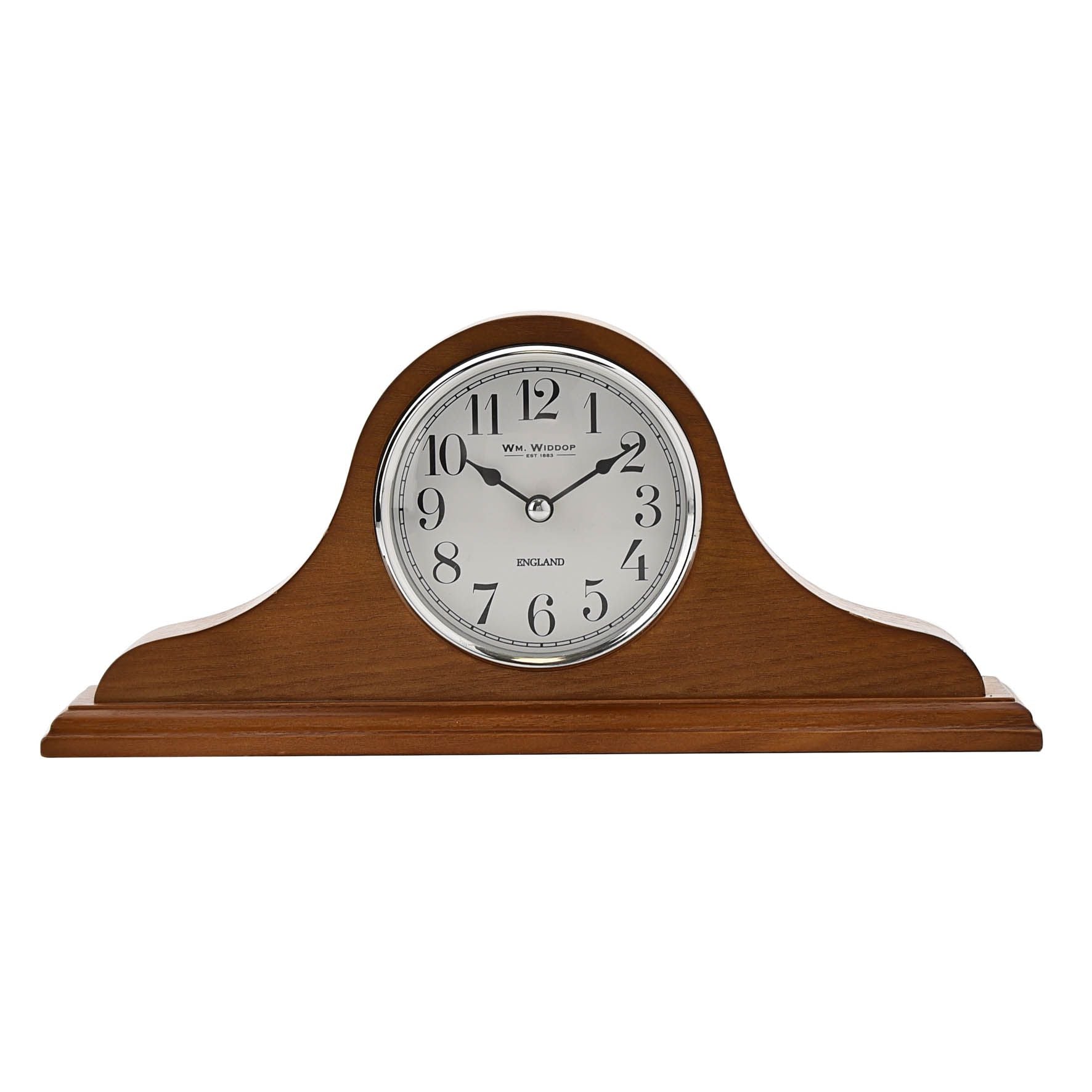 Napoleon Oak Finish Wooden Mantel Clock with Arabic Dial