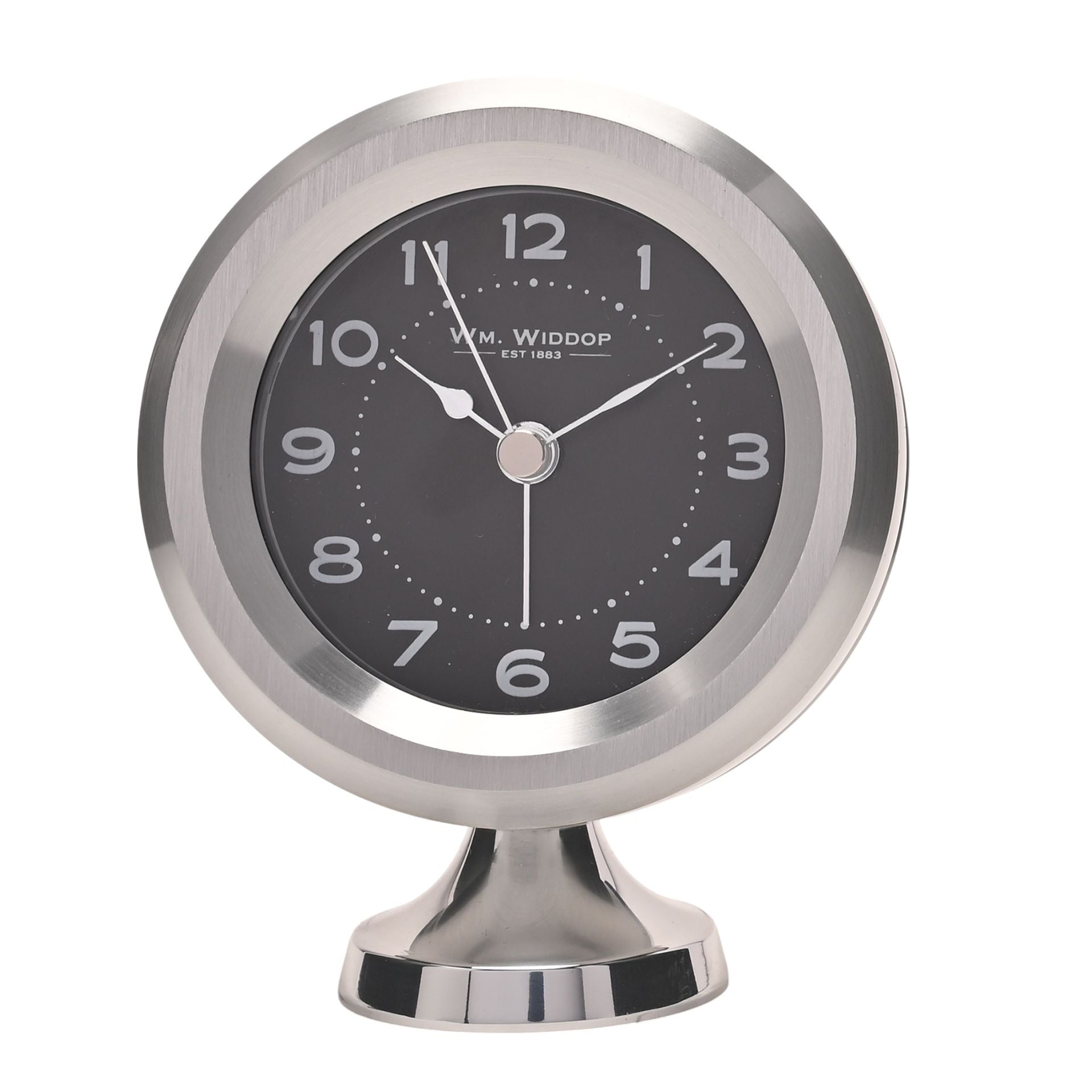 Wm. Widdop Silver Mantel Alarm Clock