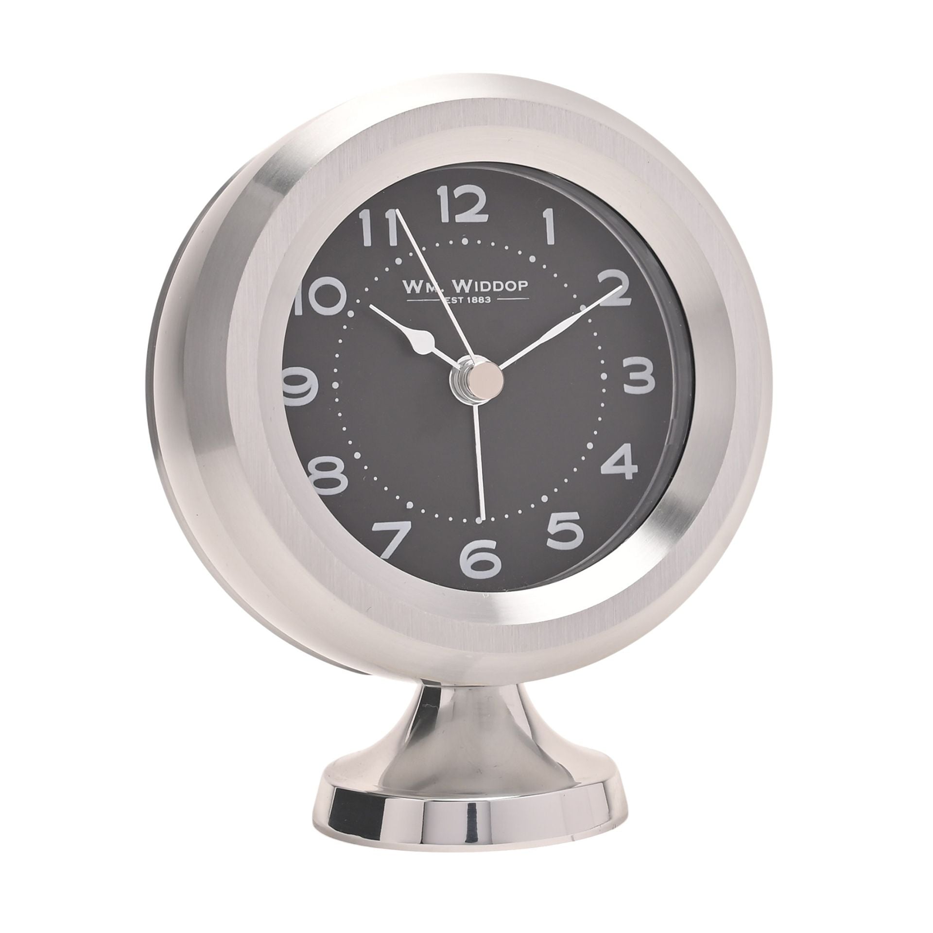 Wm. Widdop Silver Mantel Alarm Clock