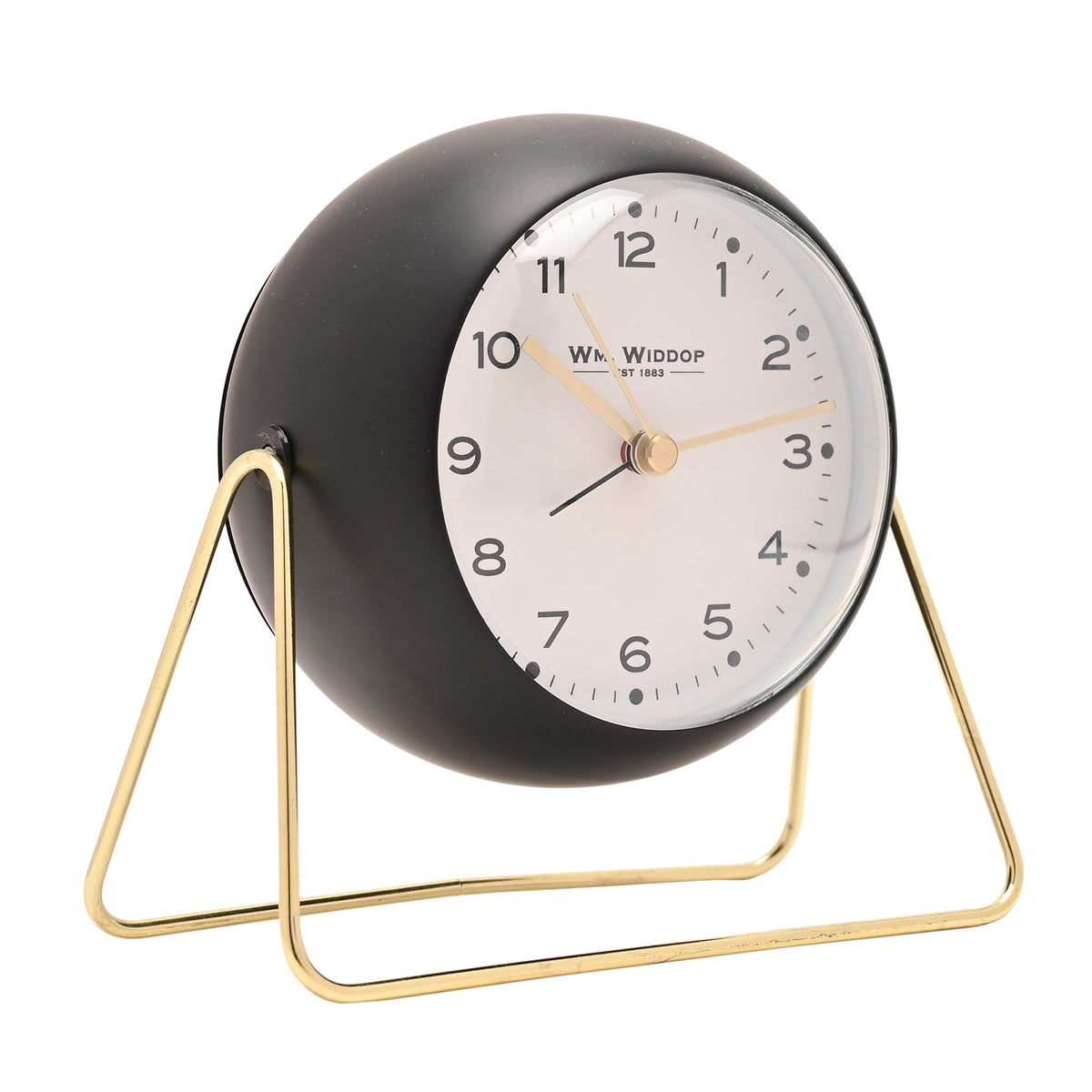Wm. Widdop Medium Kent Metal Alarm Clock - Black
