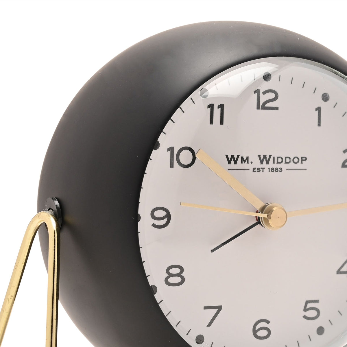 Wm. Widdop Medium Kent Metal Alarm Clock - Black