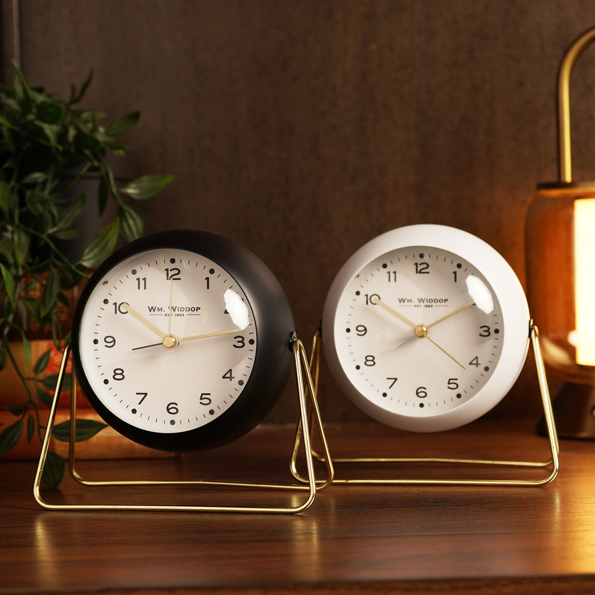 Wm. Widdop Medium Kent Metal Alarm Clock - Black