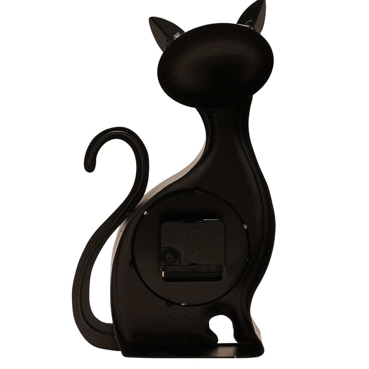 Hometime Metal Mantle Clock - Black Cat