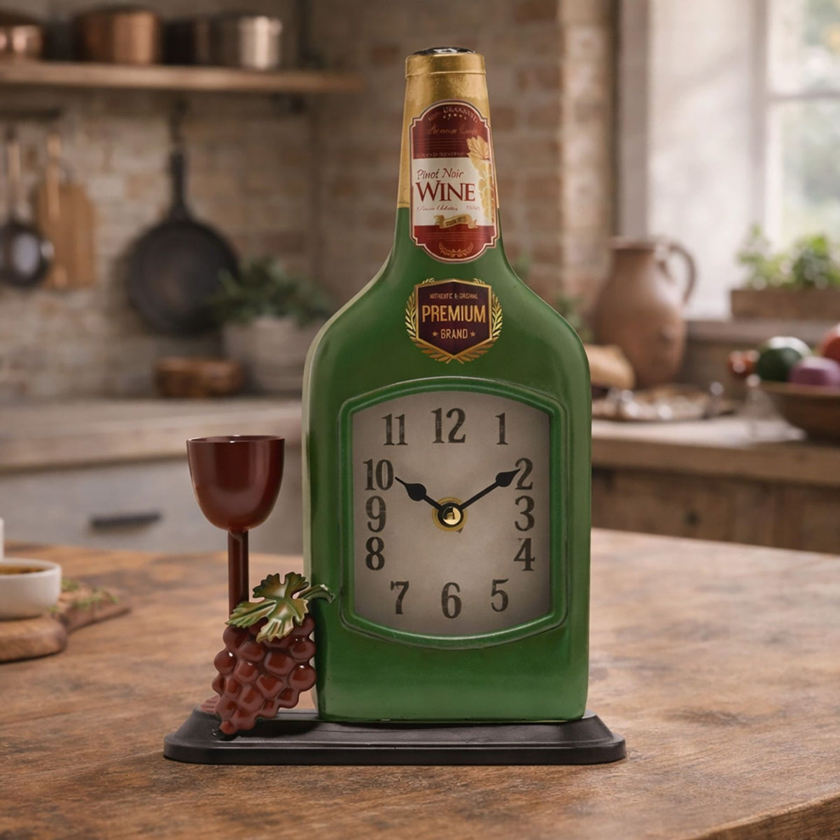 Hometime Metal Mantle Clock - Wine