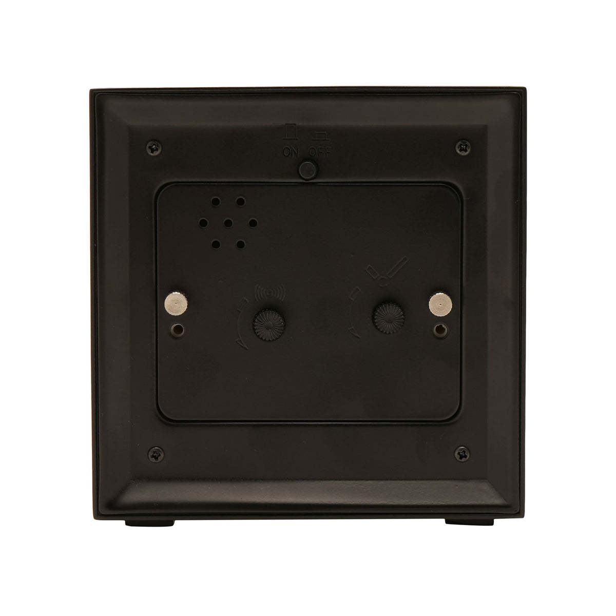 Wm Widdop Square Metal Alarm Clock 11cm - Black