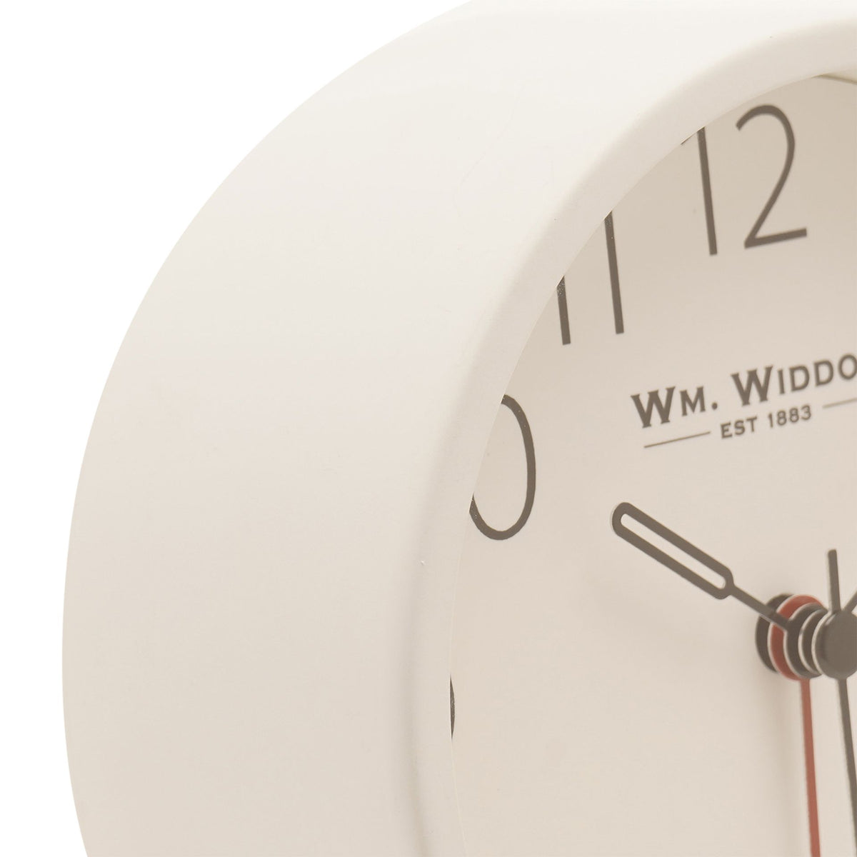 Wm Widdop Round Metal Alarm Clock 11cm - White