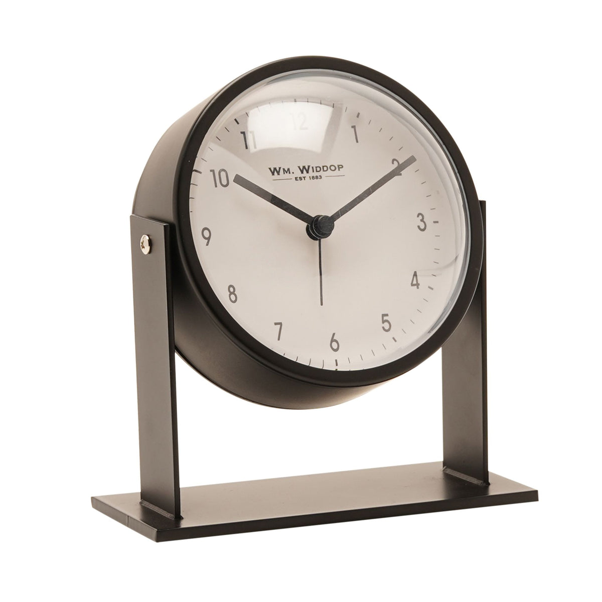 Wm Widdop Adjustable Metal Alarm Clock 14cm - Black