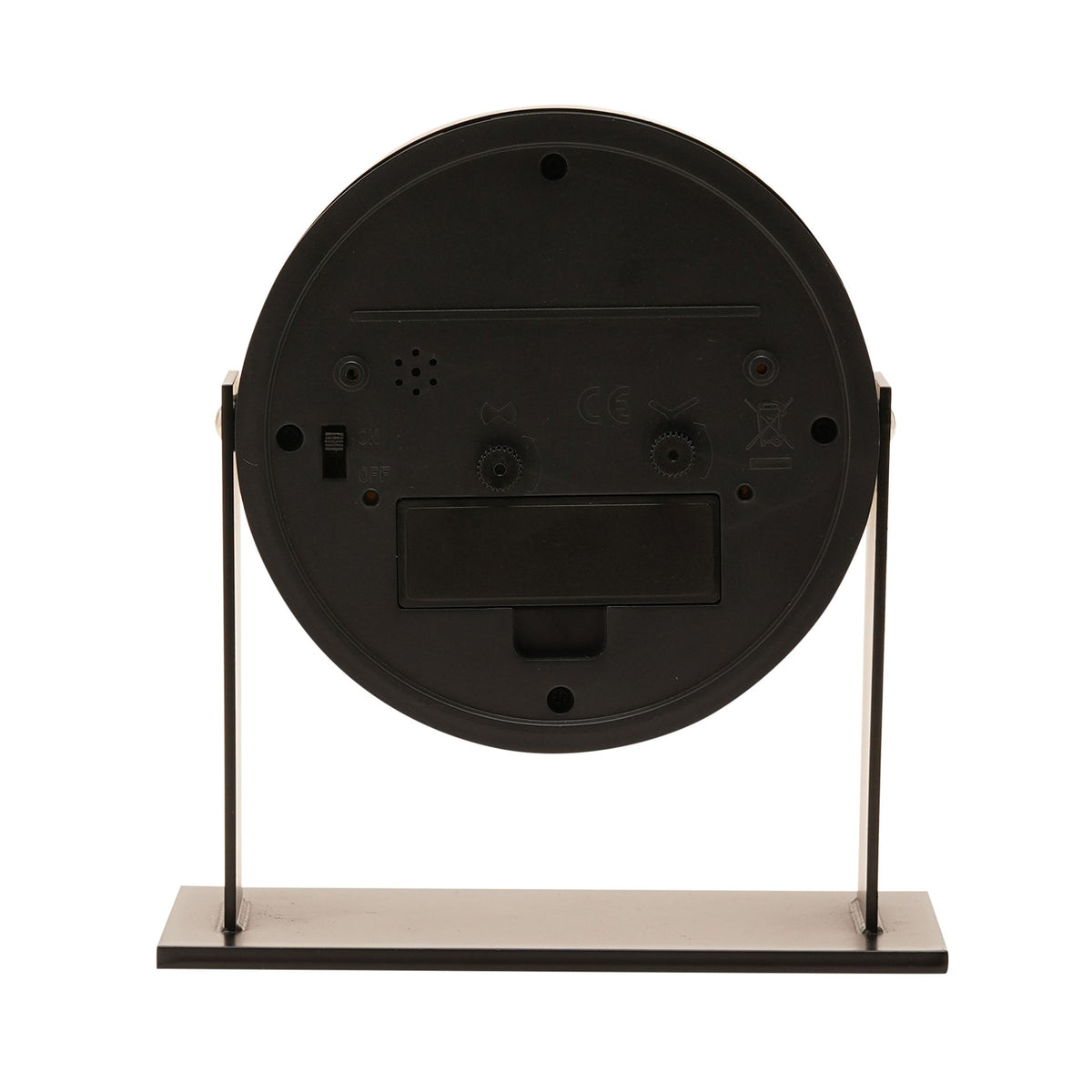 Wm Widdop Adjustable Metal Alarm Clock 14cm - Black