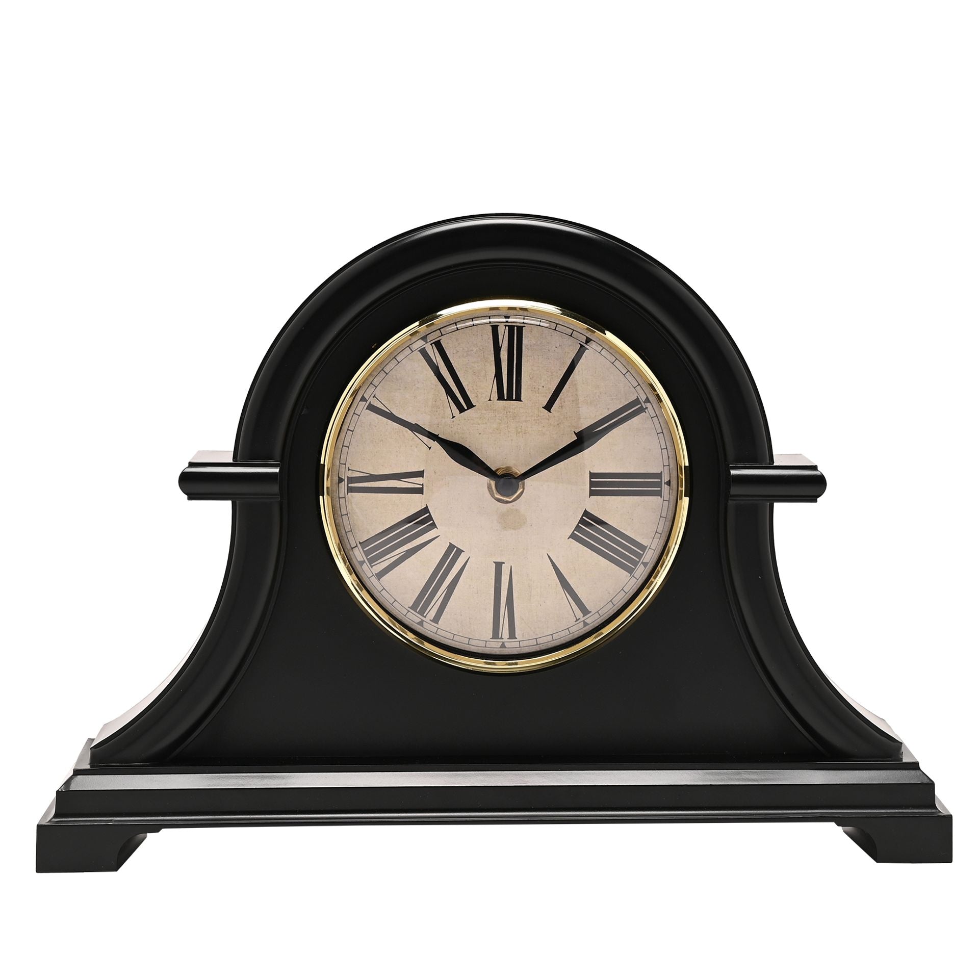 Hometime Broken Arch Mantel Clock Black