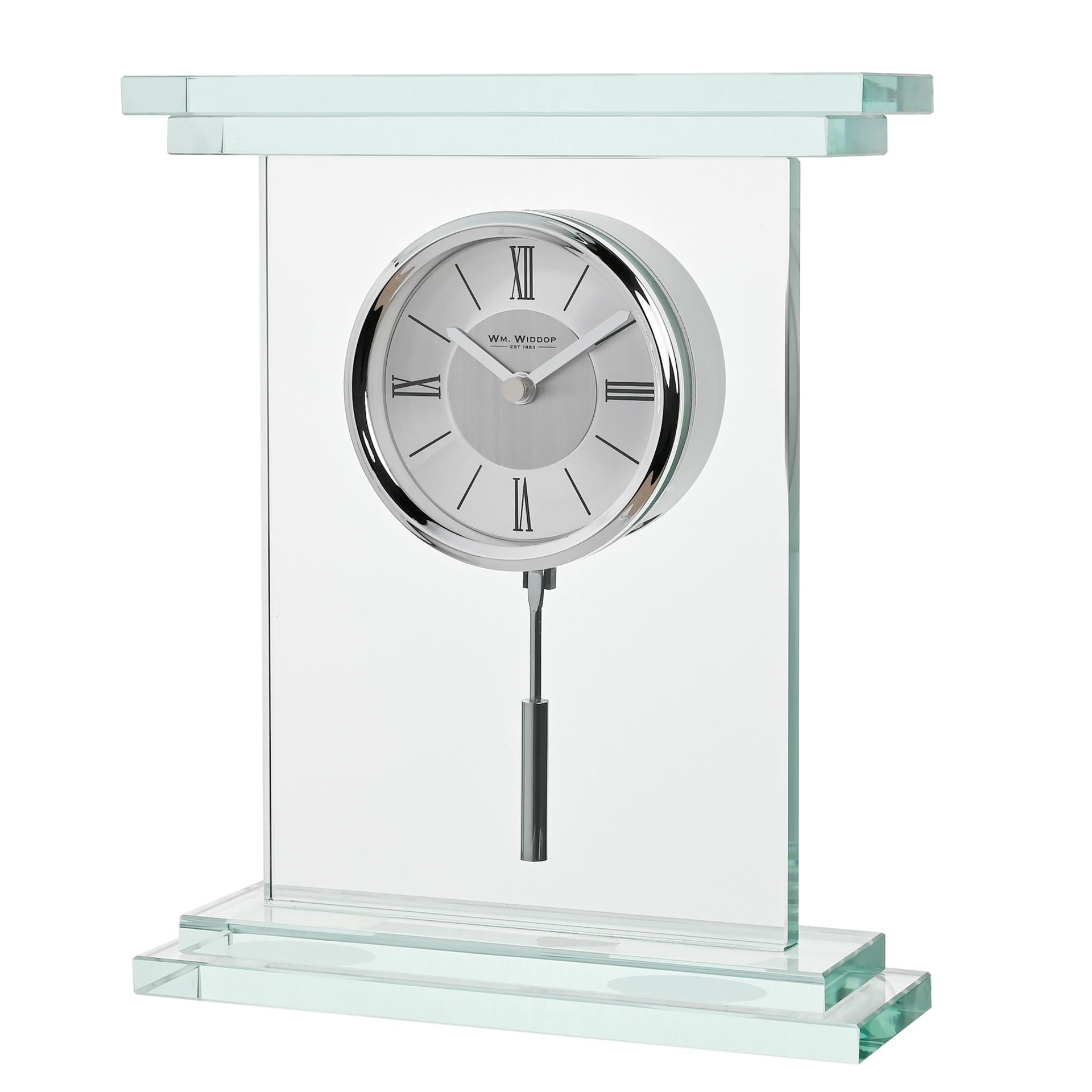 Wm. Widdop Glass Pendulum Clock