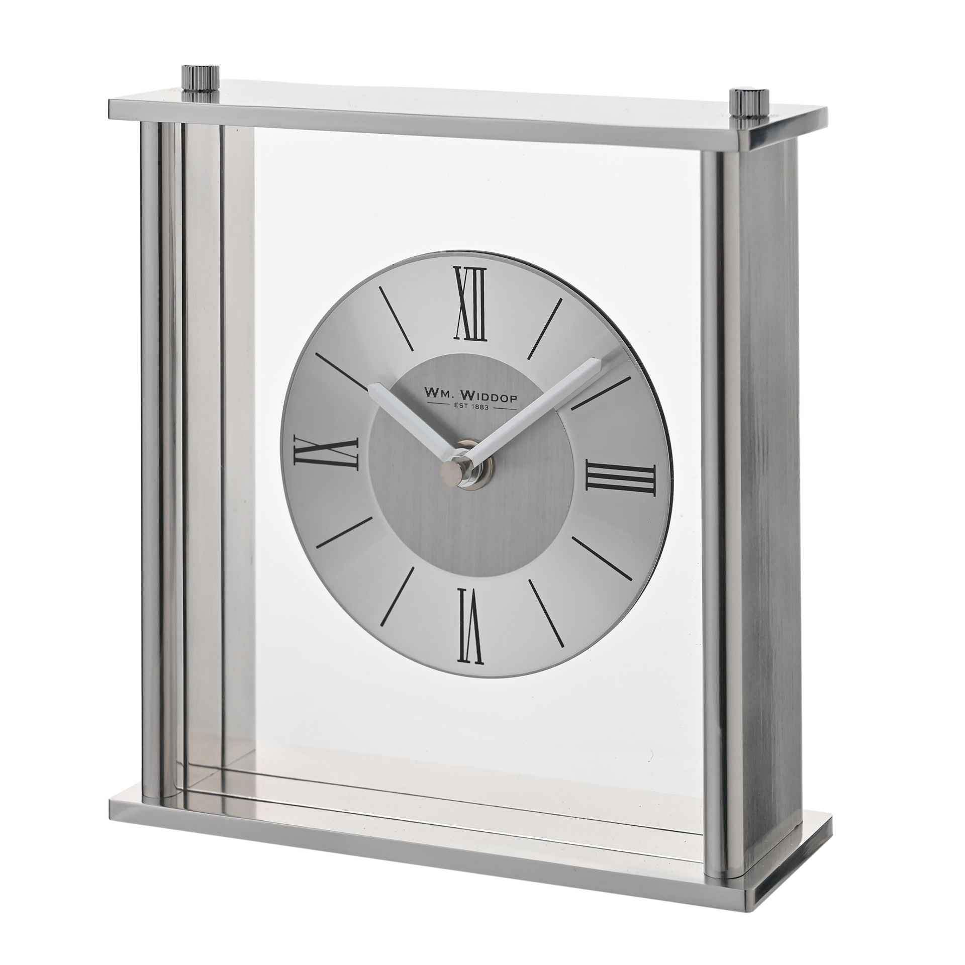 Wm. Widdop Silver Square Mantel Clock