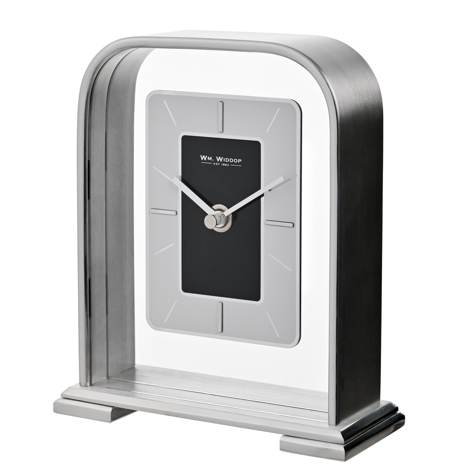 Wm. Widdop Silver Arched Portrait Mantel Clock