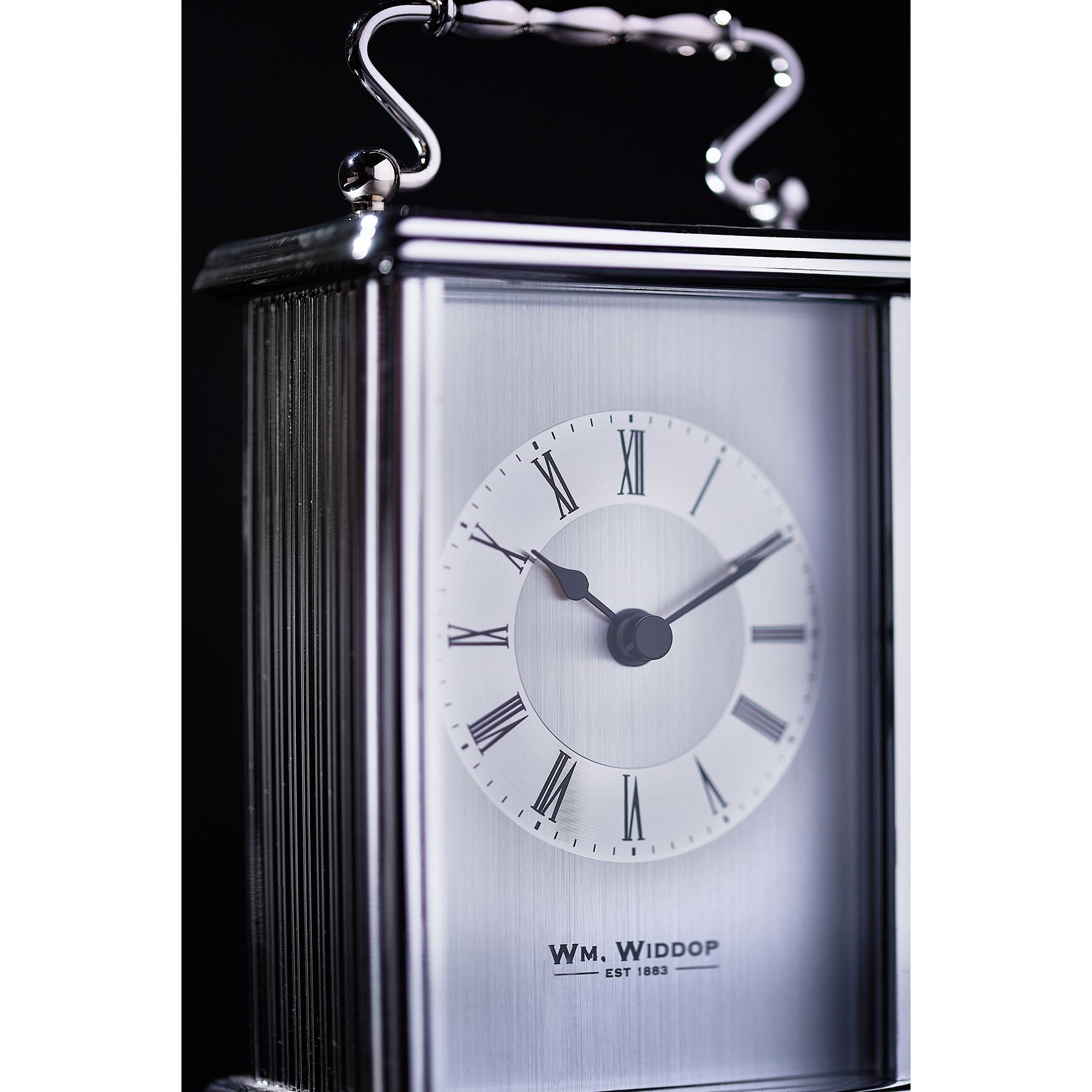 Wm Widdop Silver colour Carriage Clock