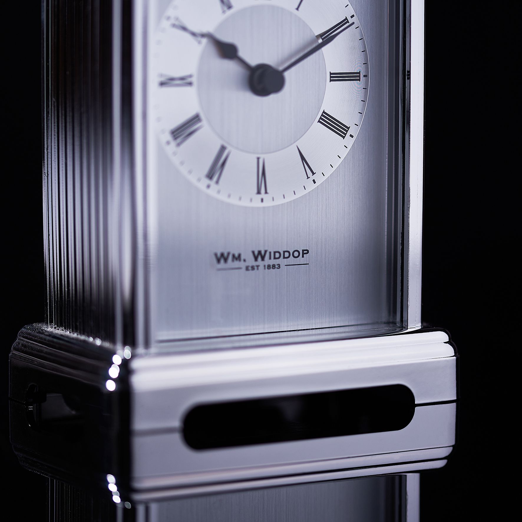 Wm Widdop Silver colour Carriage Clock