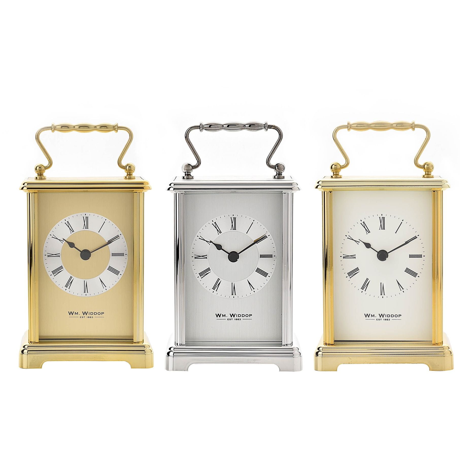 Wm Widdop Silver colour Carriage Clock