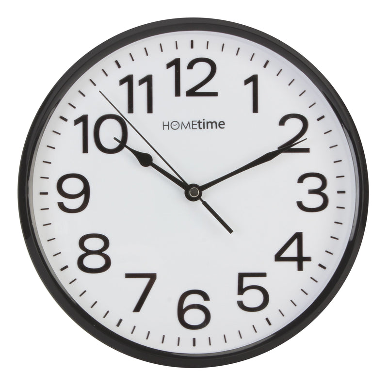 Hometime 10" Wall Clock with Sweep - Black
