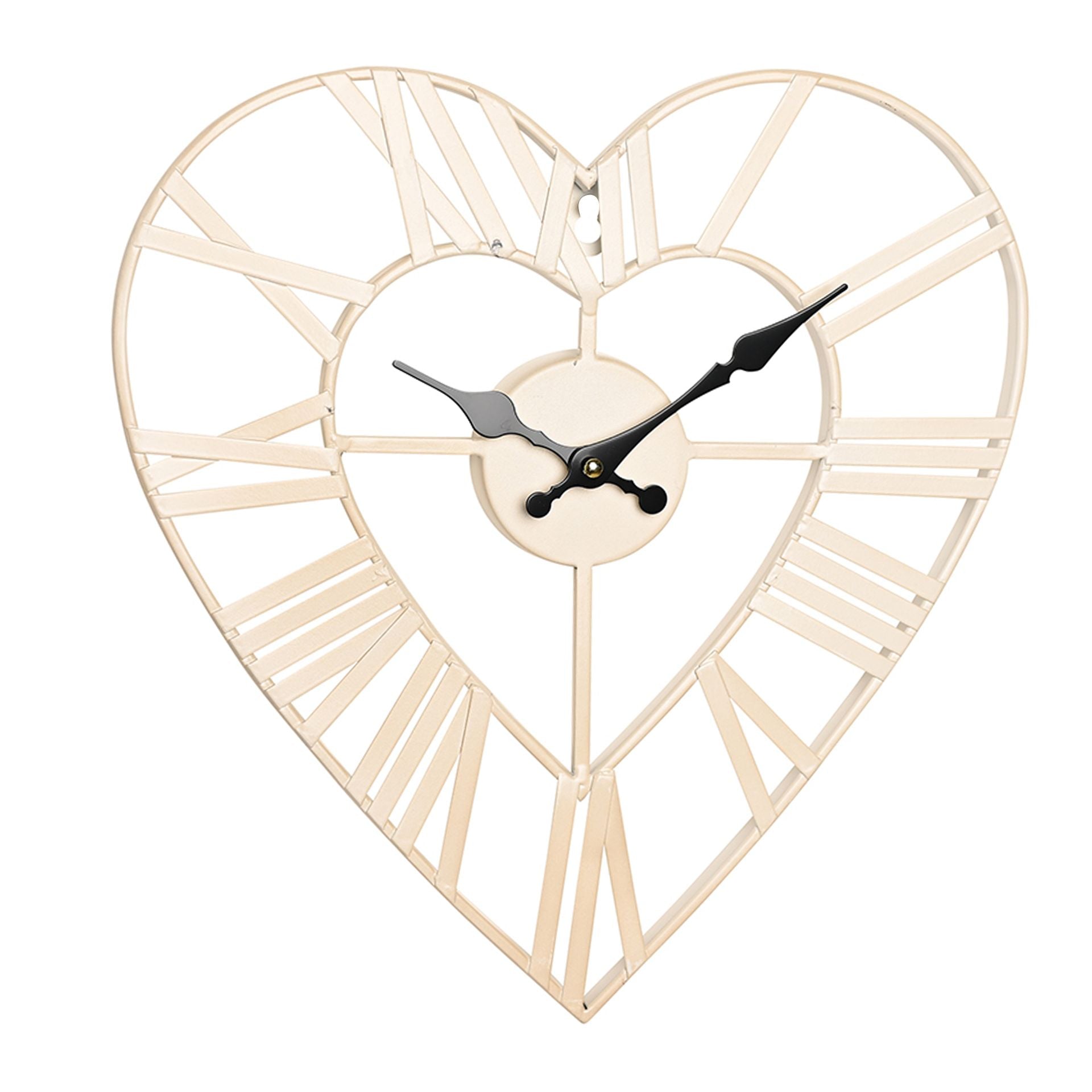 Metal Heart Shape Wall Clock 34.5cm