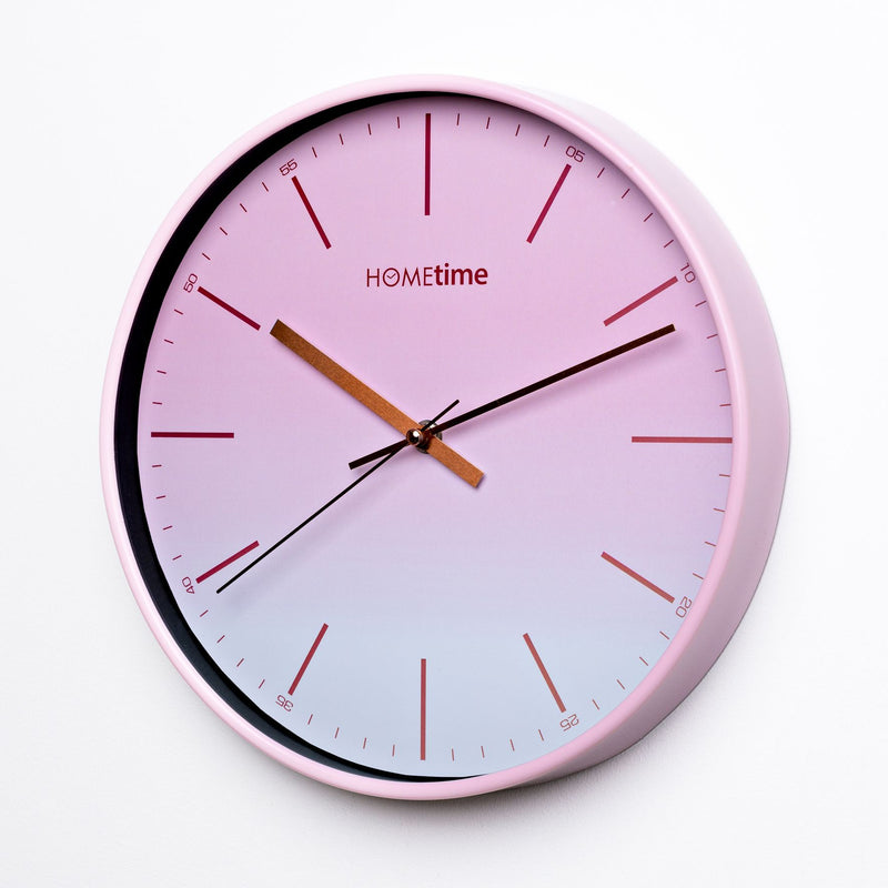 Hometime Round Wall Clock Ombre Blush Foil Numbers 30cm