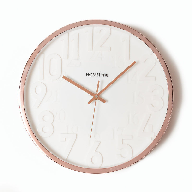 Hometime Round 3D Numbers Wall Clock Rose Gold 35cm