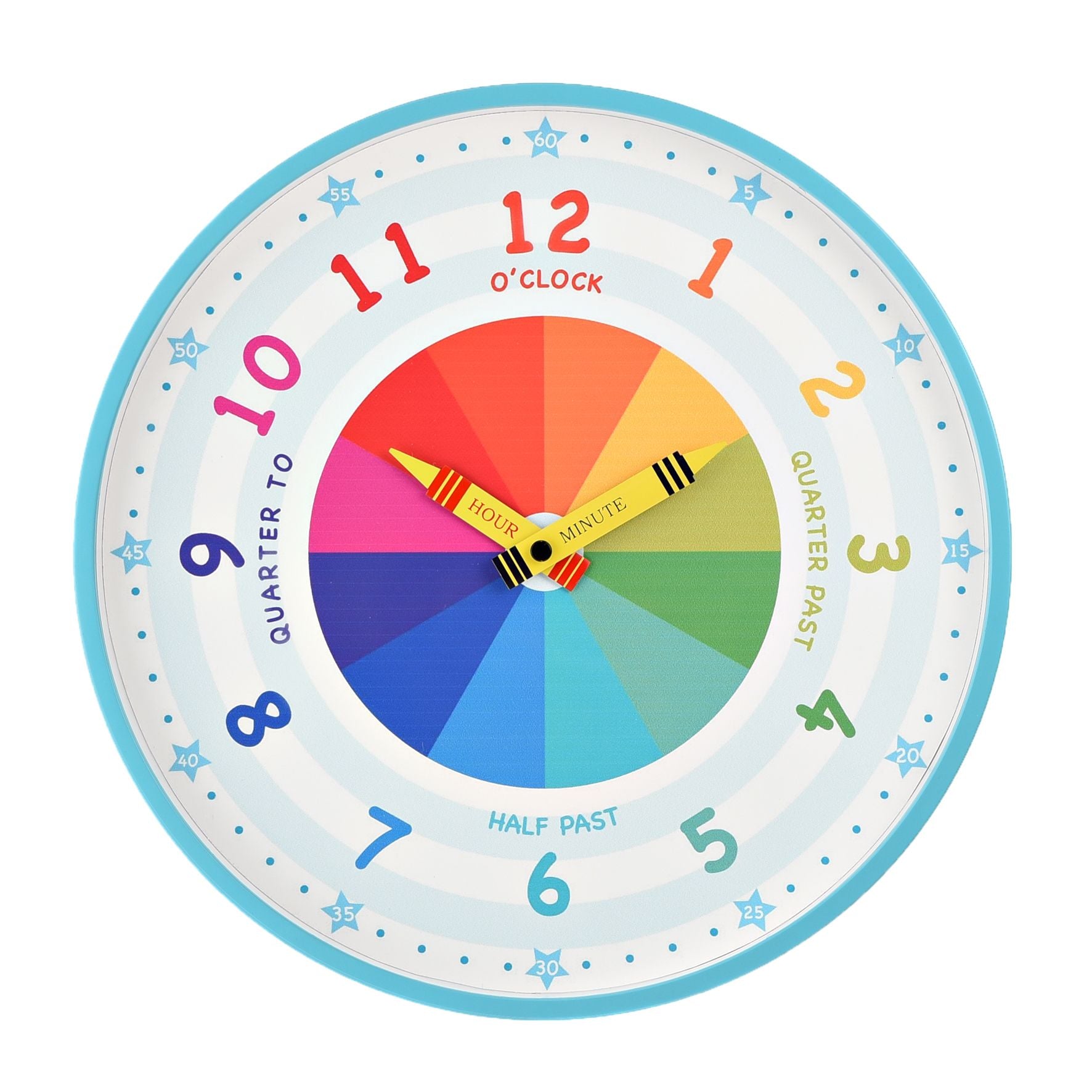 Hometime Kid's Tell the Time Wall Clock - Blue 30cm