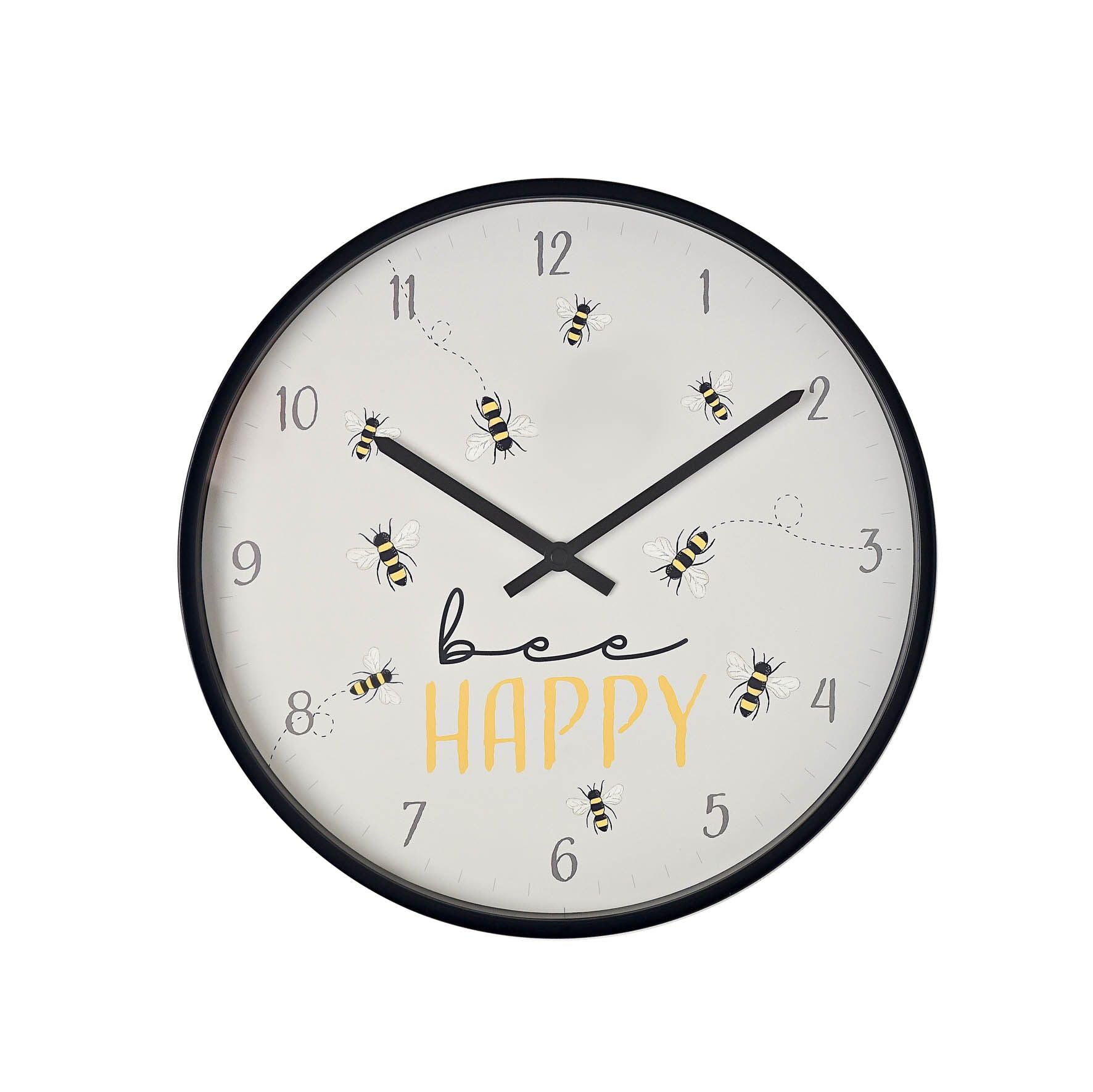 Hometime Slogan Wall Clock "Bee Happy" 30cm