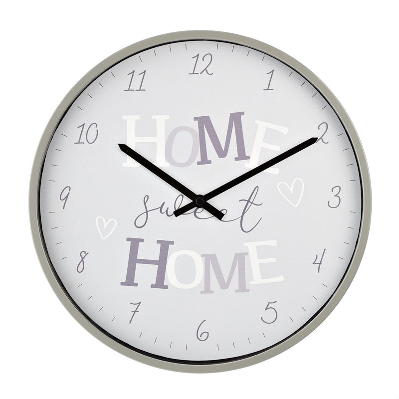Hometime Slogan Wall Clock "Home Sweet Home" 30cm