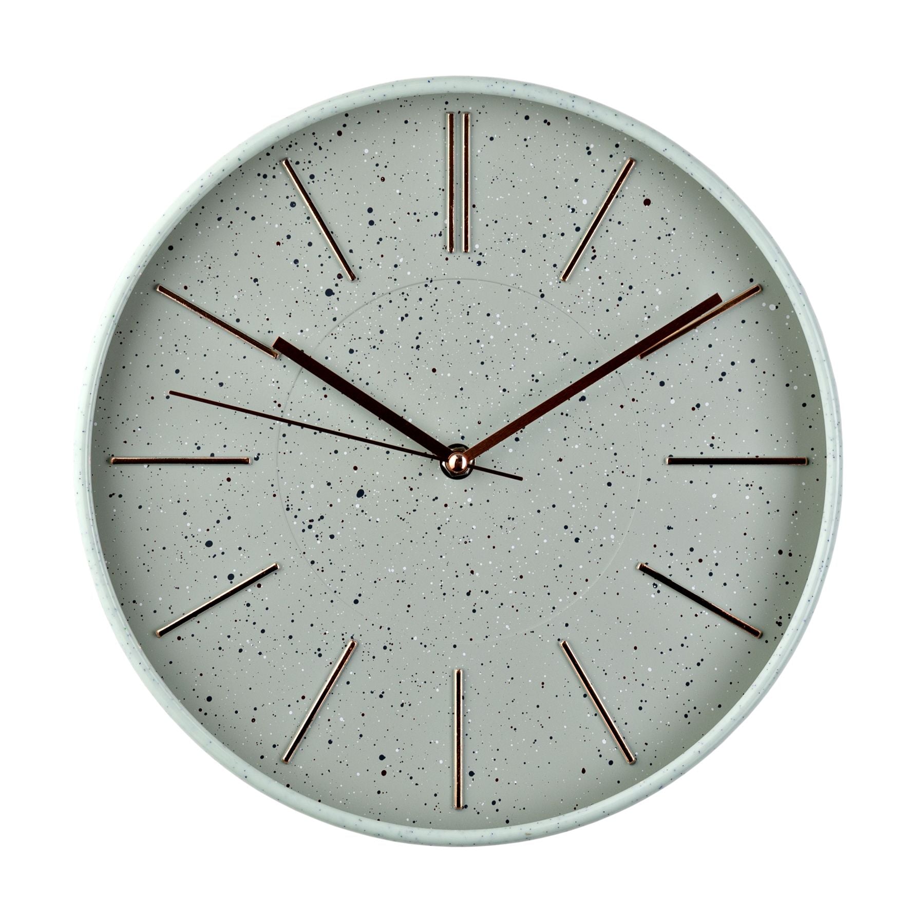 Hometime Round Wall Clock Speckled Face 12"
