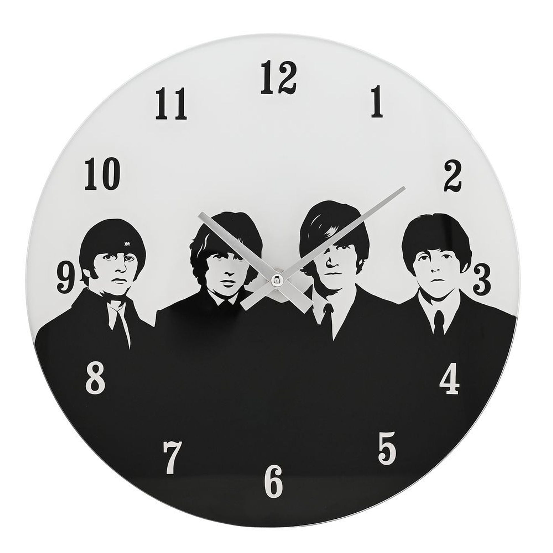 Hometime Iconic Collection Glass Wall Clock 30cm The 60's Rock Band
