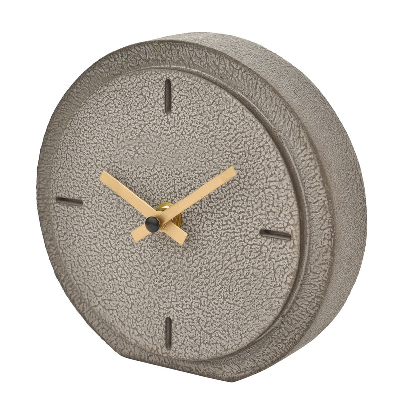 Interval Cement Effect Desk Clock - 15cm