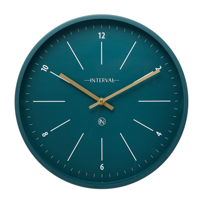 Interval Metal Wall Clock 32cm - Emerald
