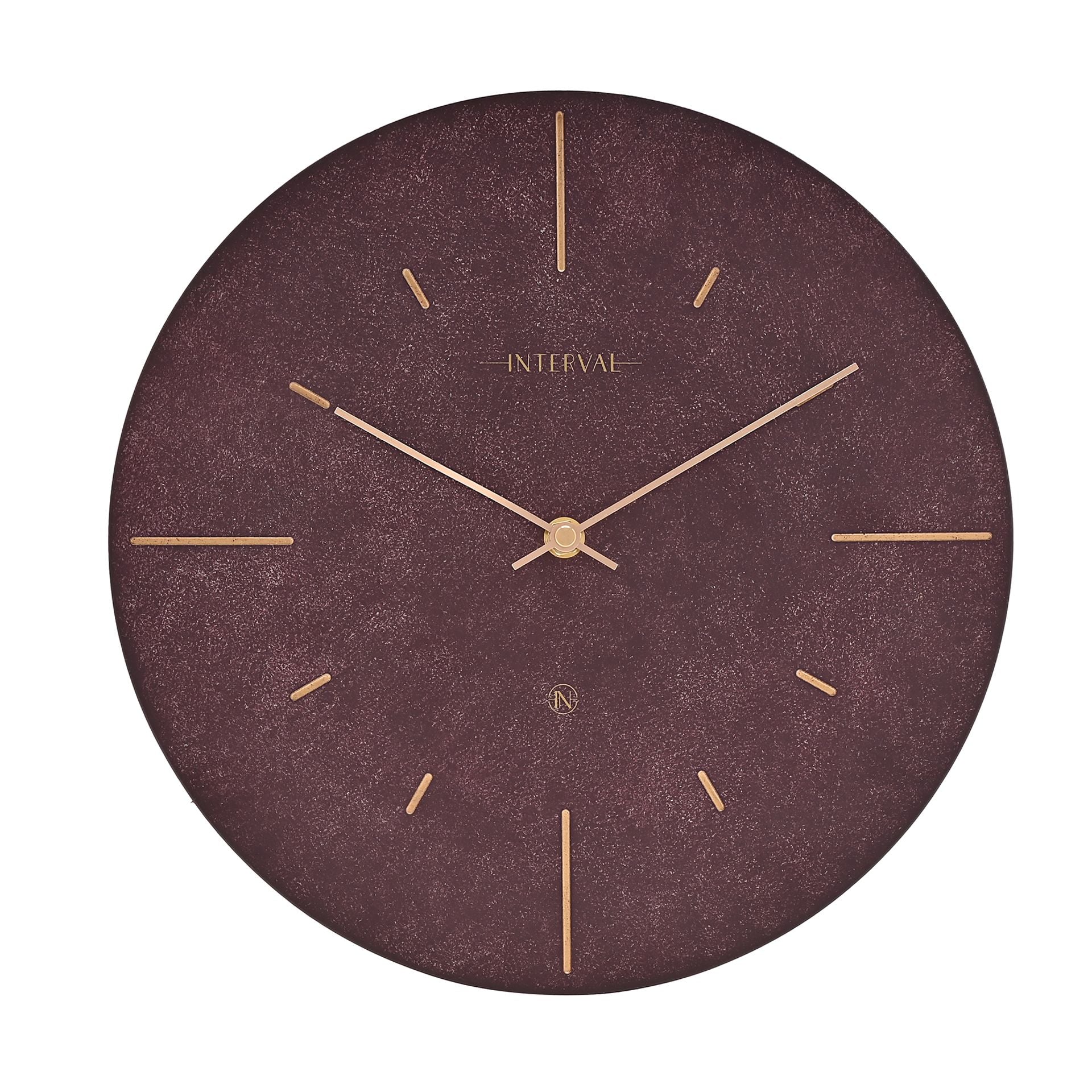 Interval Resin Wall Clock 30cm - Amethyst & Gold