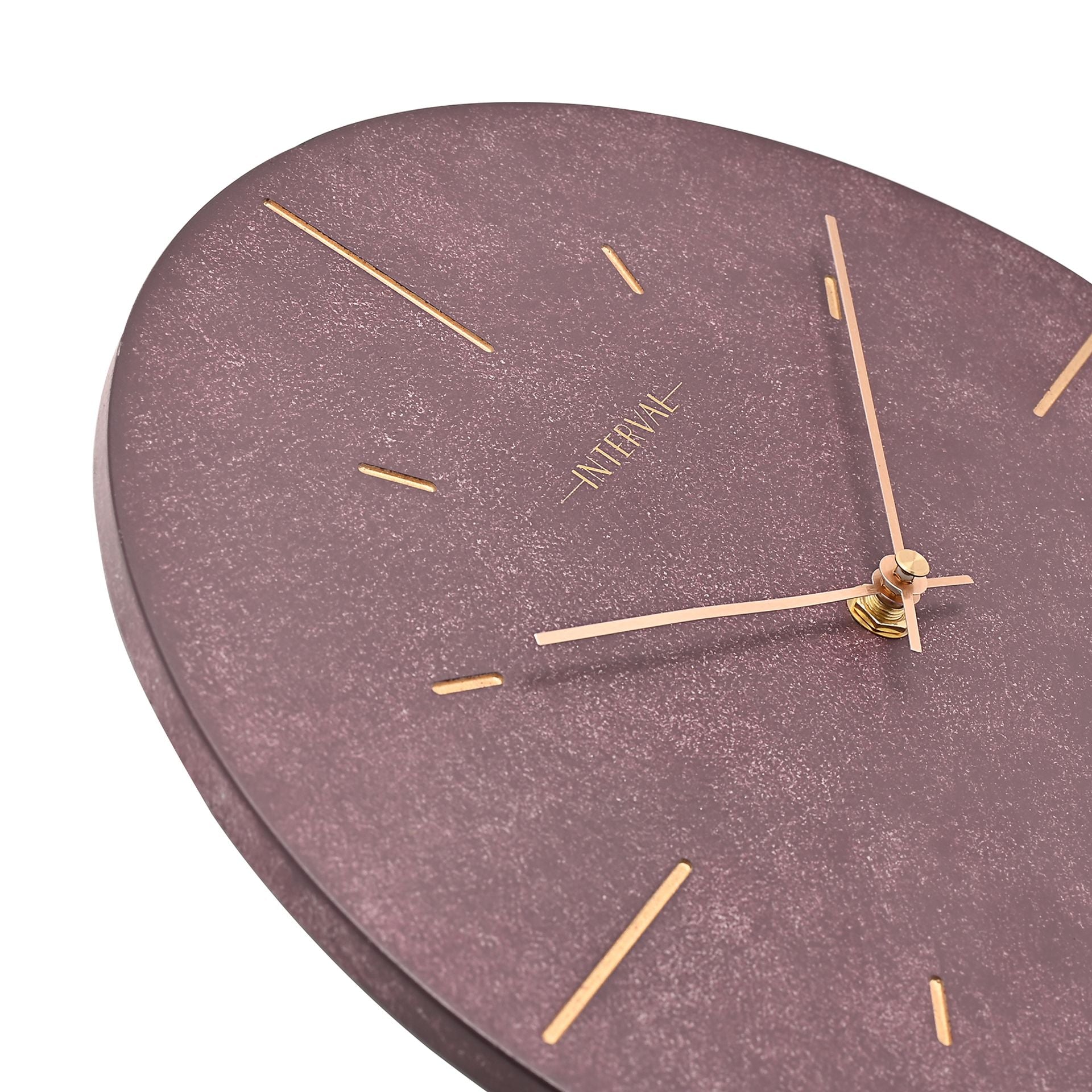 Interval Resin Wall Clock 30cm - Amethyst & Gold