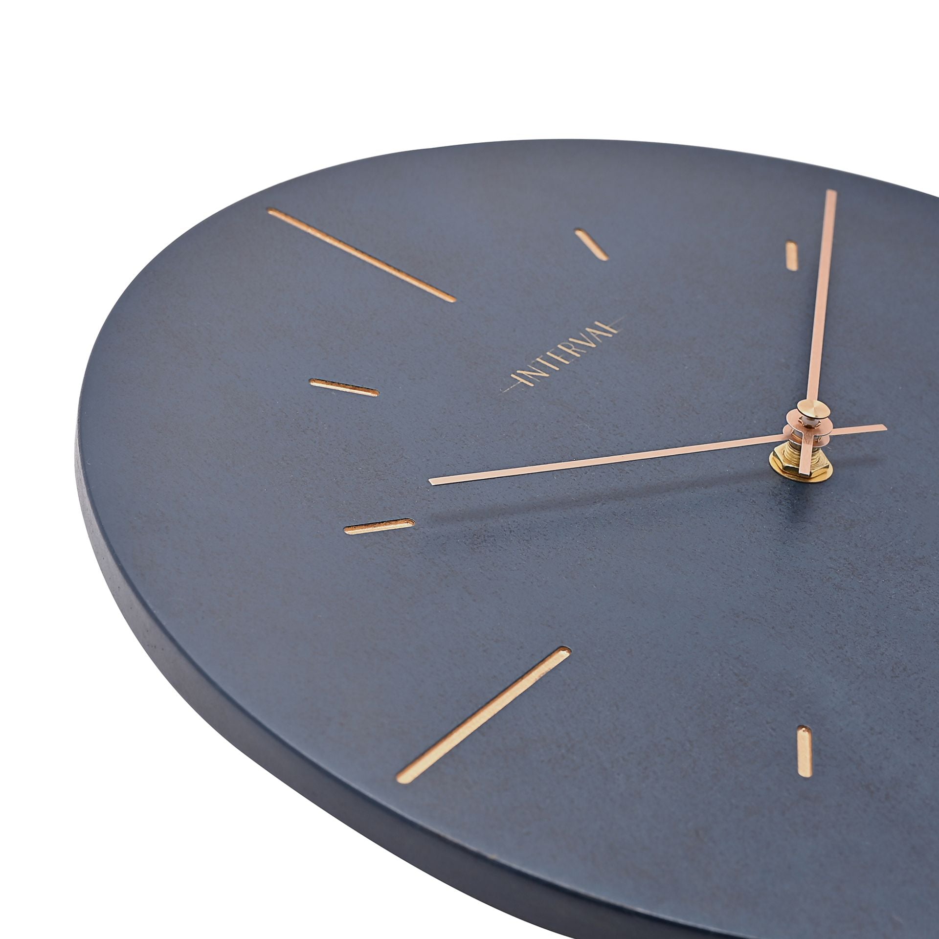 Interval Resin Wall Clock 30cm - Navy & Gold