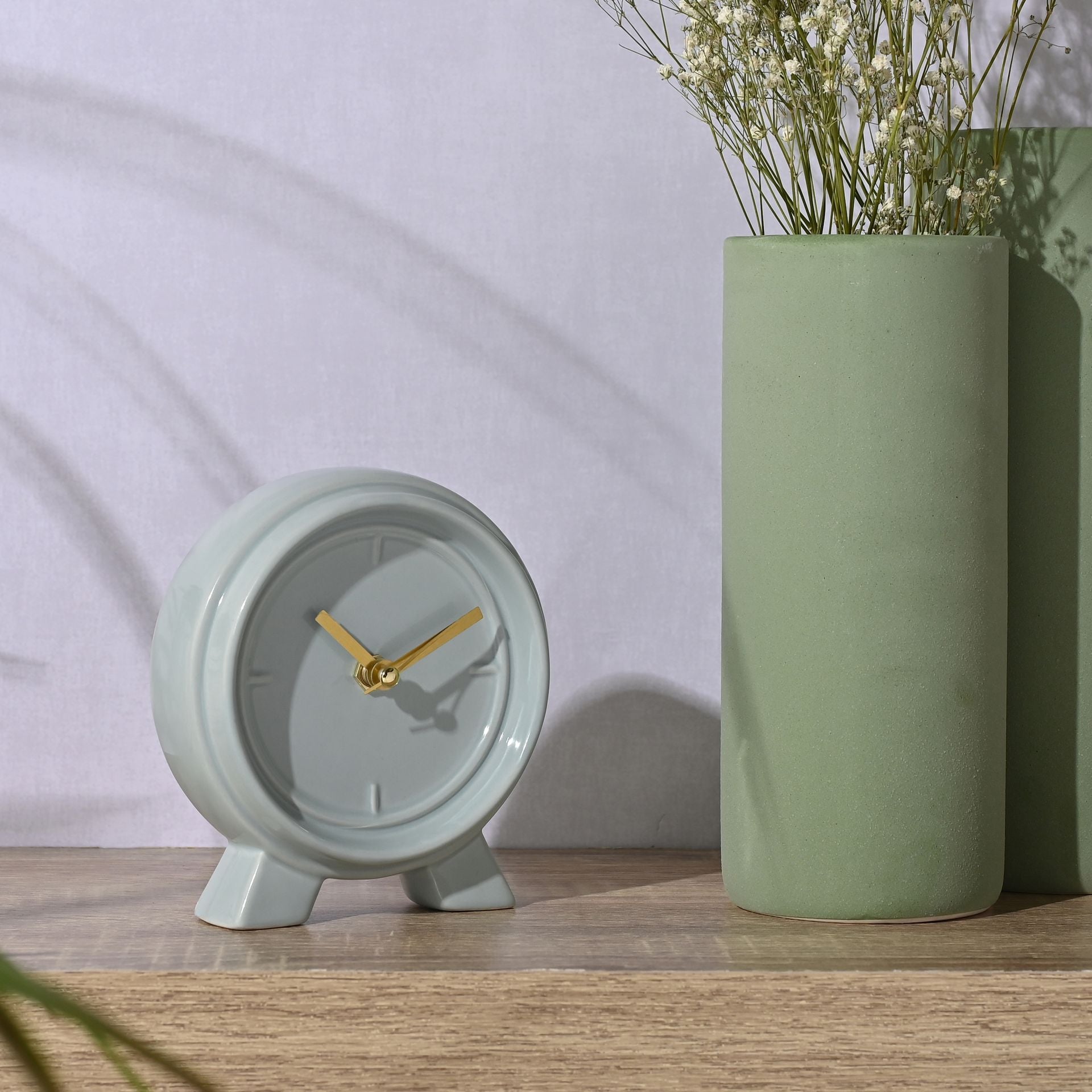 Interval Ceramic Mantle Clock - Ocean Blue