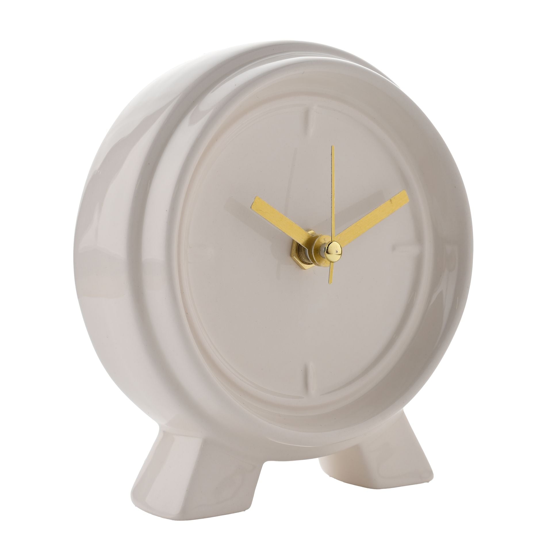 Interval Ceramic Mantle Clock - Soft Cream