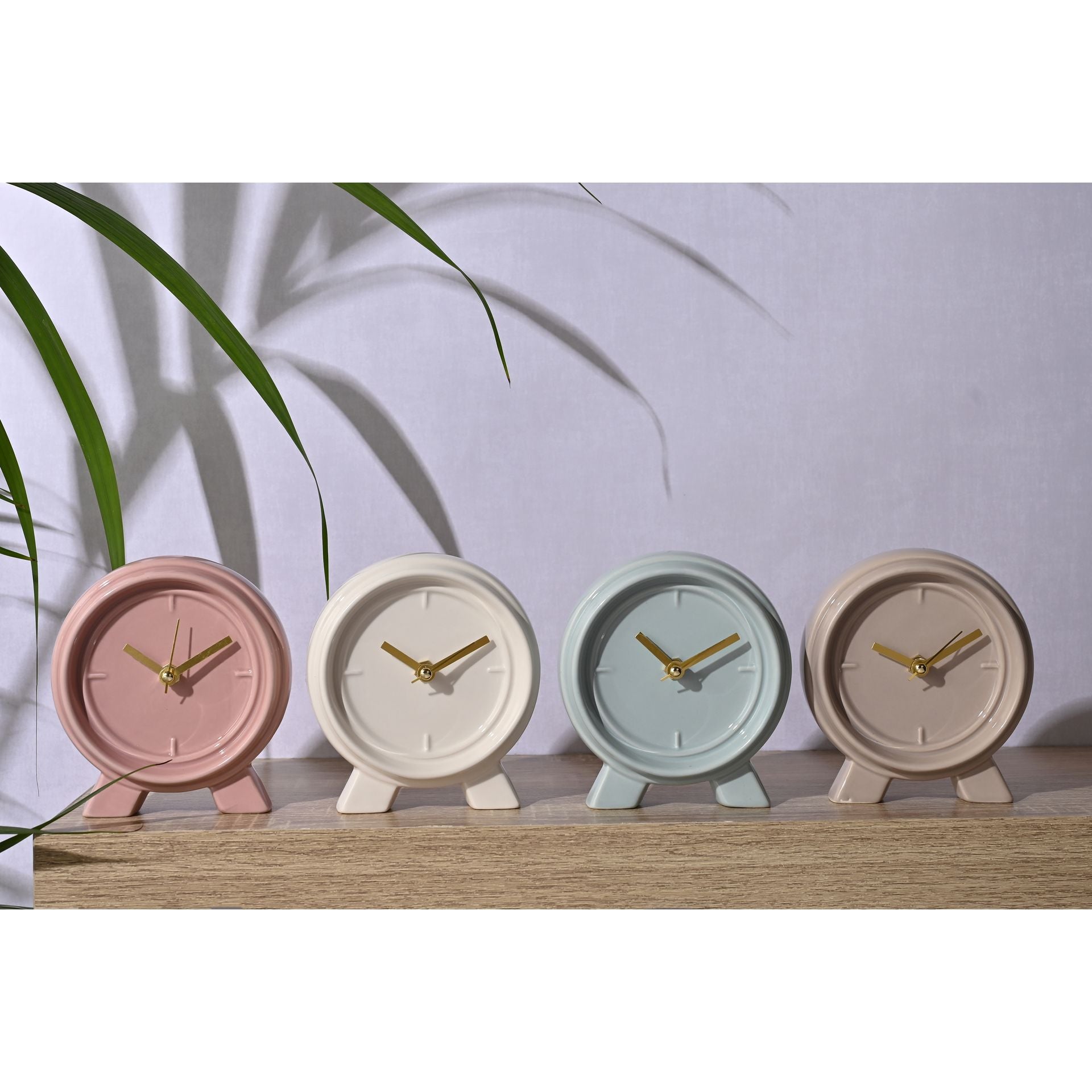 Interval Ceramic Mantle Clock - Soft Cream