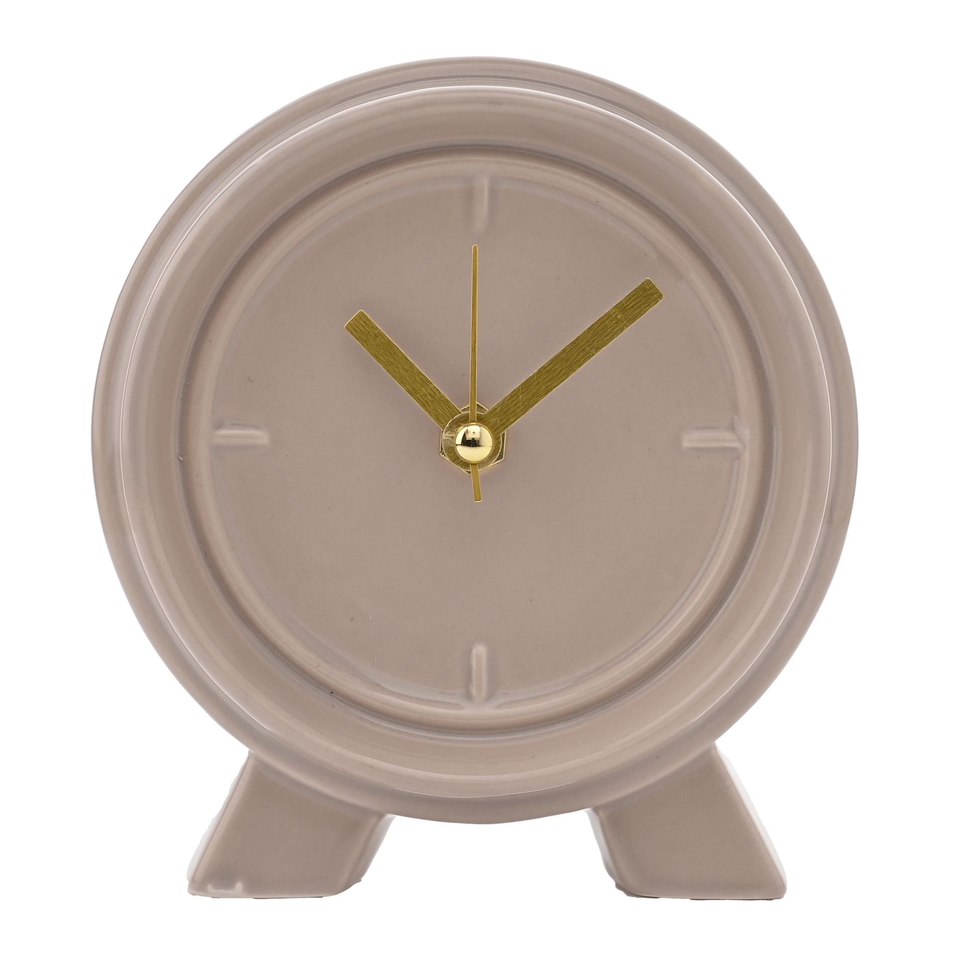 Interval Ceramic Mantle Clock - Biscuit