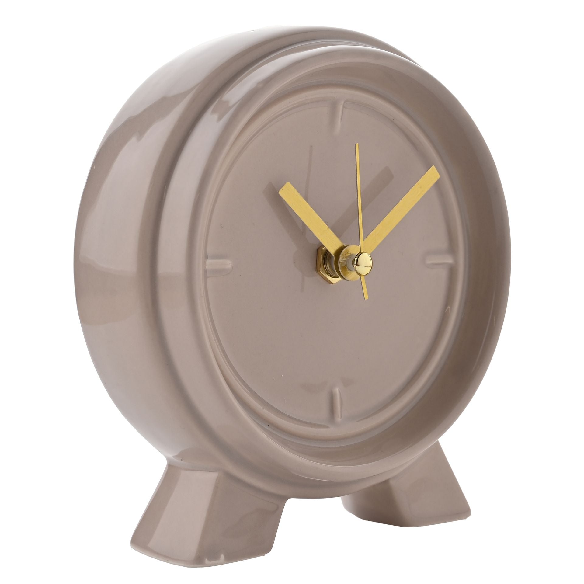 Interval Ceramic Mantle Clock - Biscuit