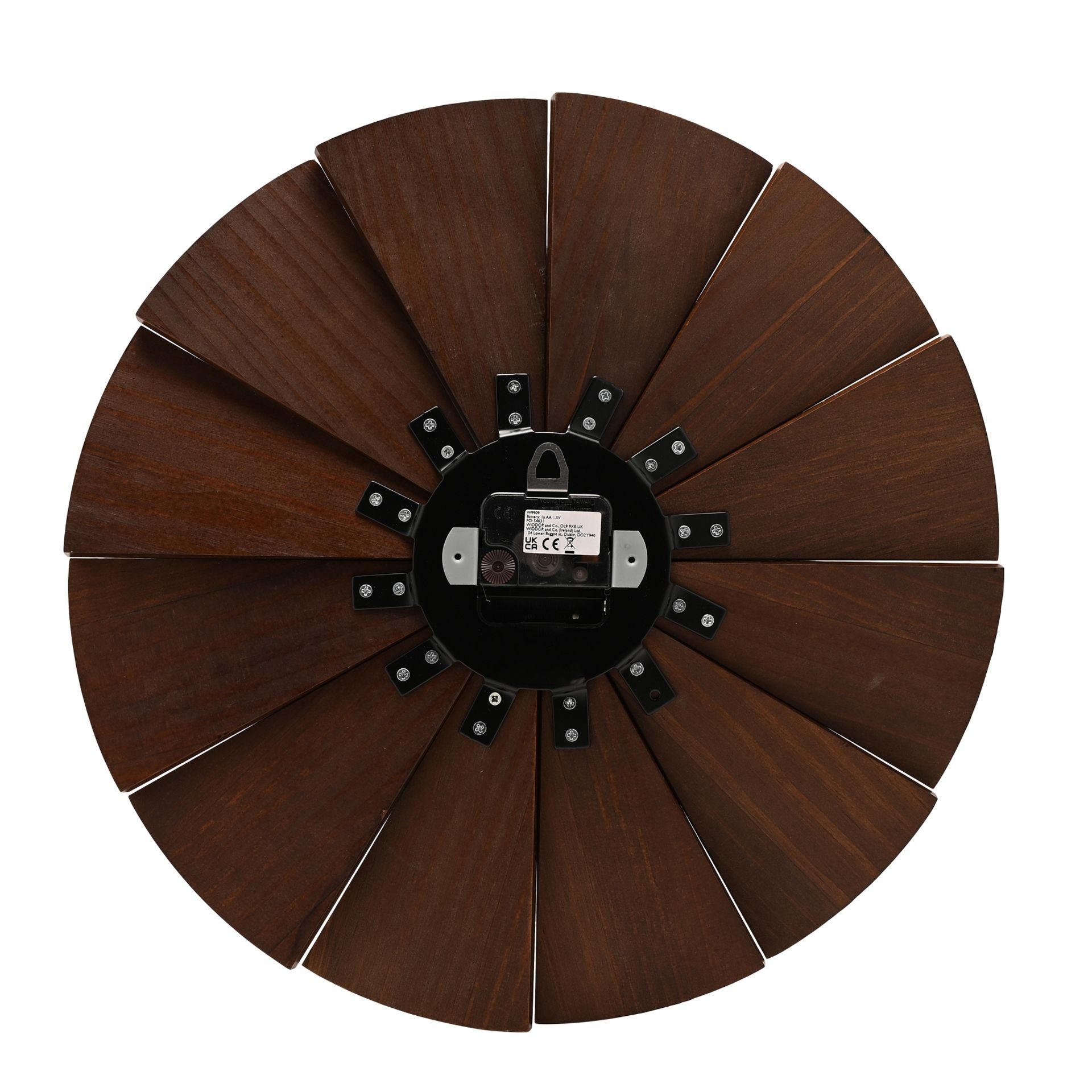 Interval Pine Wood Wall Clock 40cm - Dark Wood