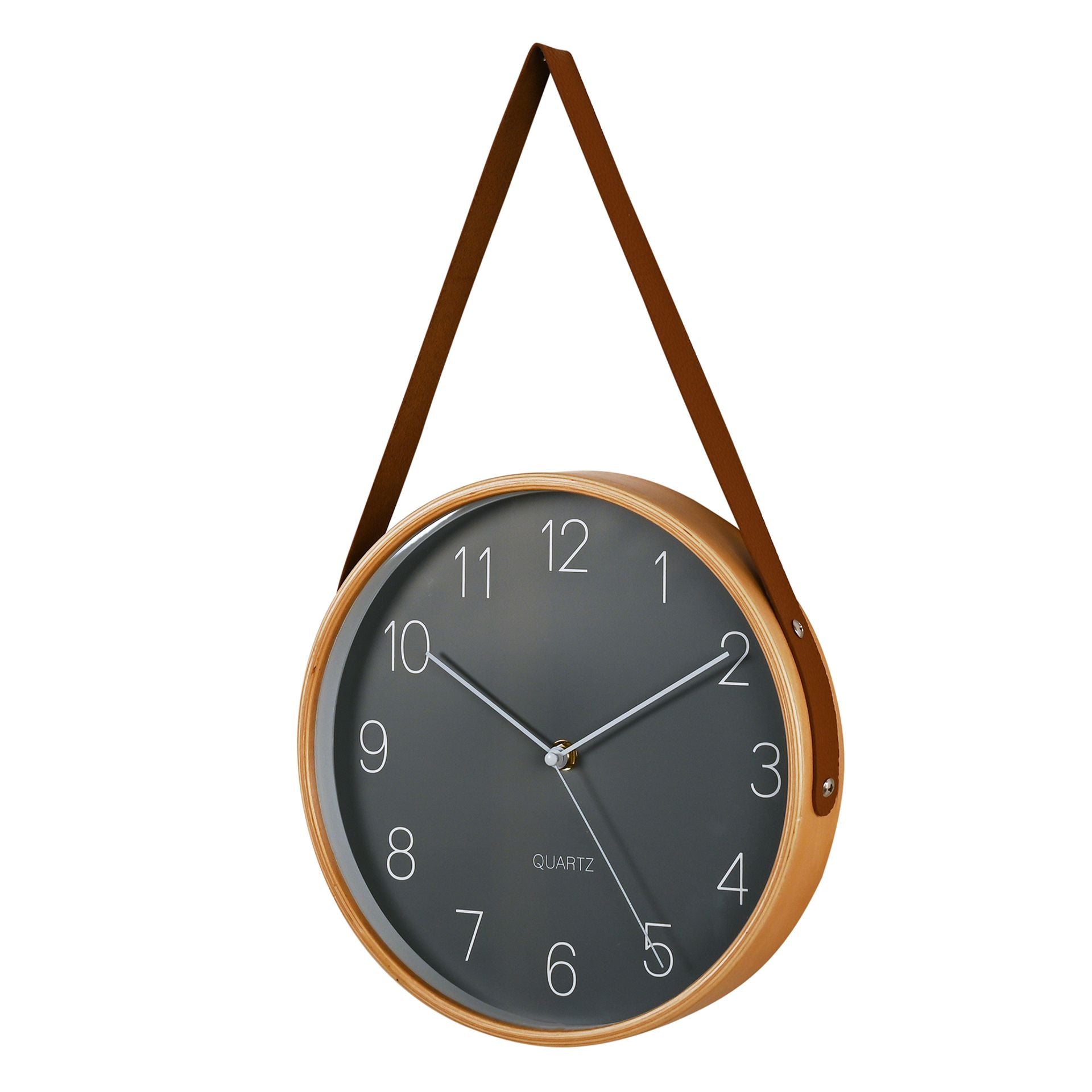 Hometime Wooden Wall Clock with Hanging Belt 25cm