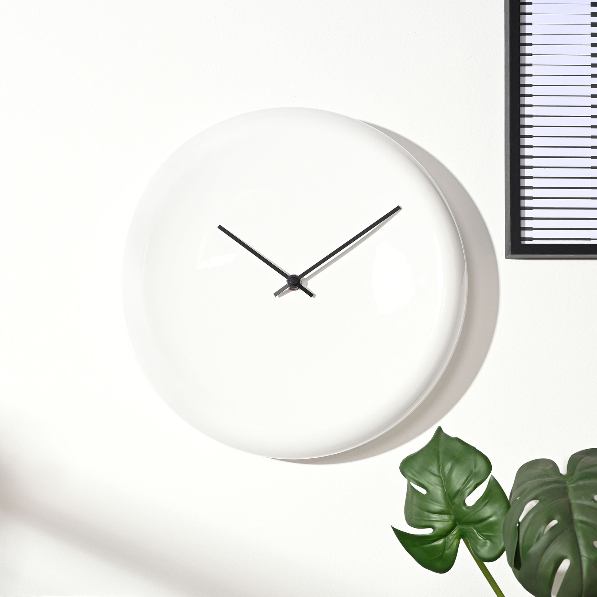 Interval White Ceramic Disc Clock 30cm