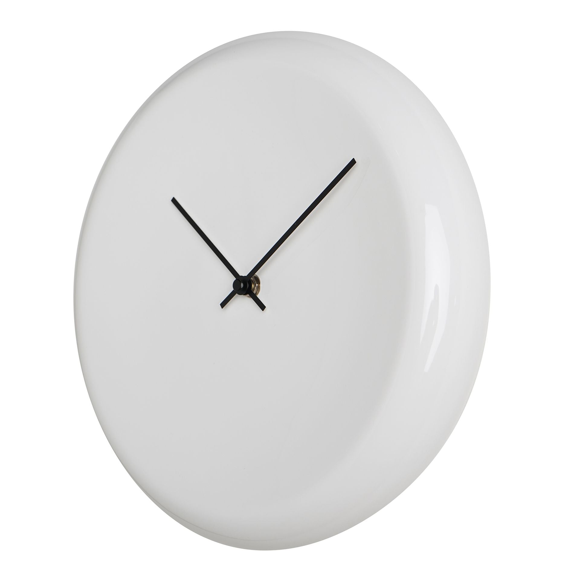 Interval White Ceramic Disc Clock 30cm