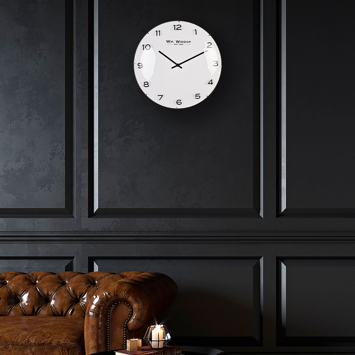 Wm. Widdop Domed Glass Wall Clock