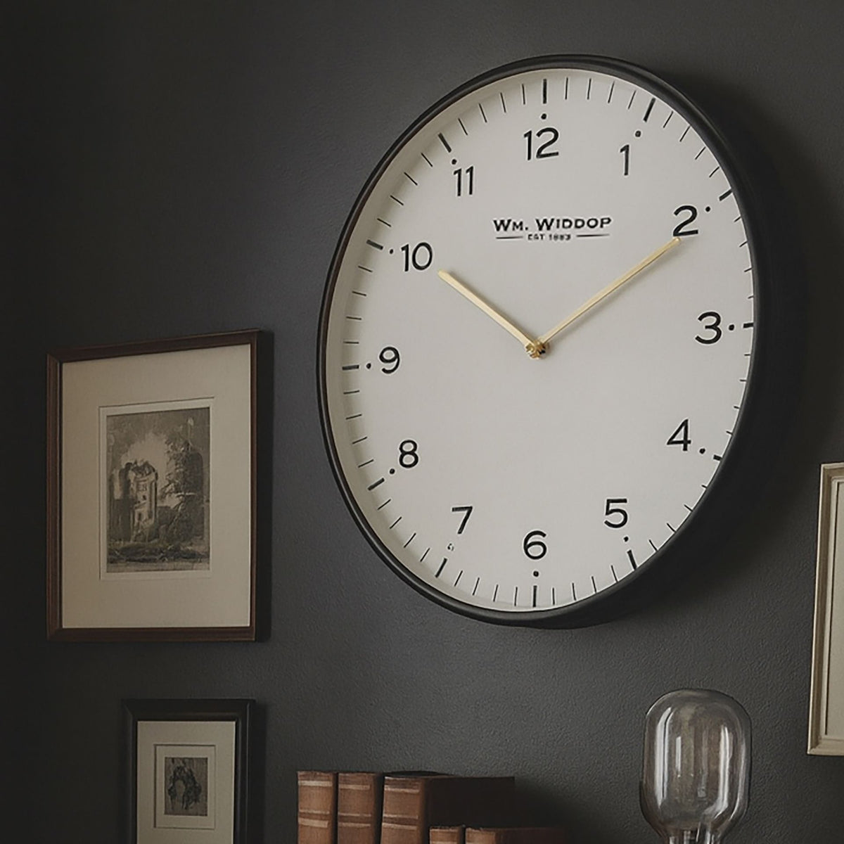Wm. Widdop Ribbed Finish Metal Wall Clock