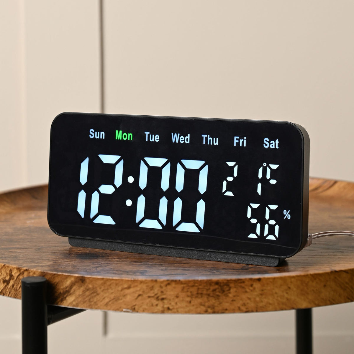 Hometime LED Alarm Clock with Thermometer and Hygrometer