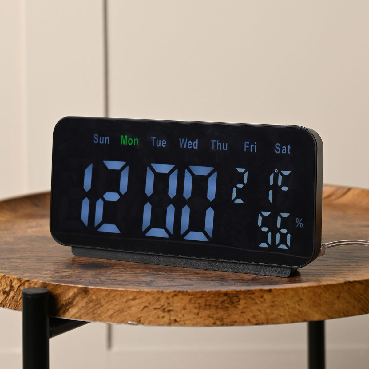 Hometime LED Alarm Clock with Thermometer and Hygrometer