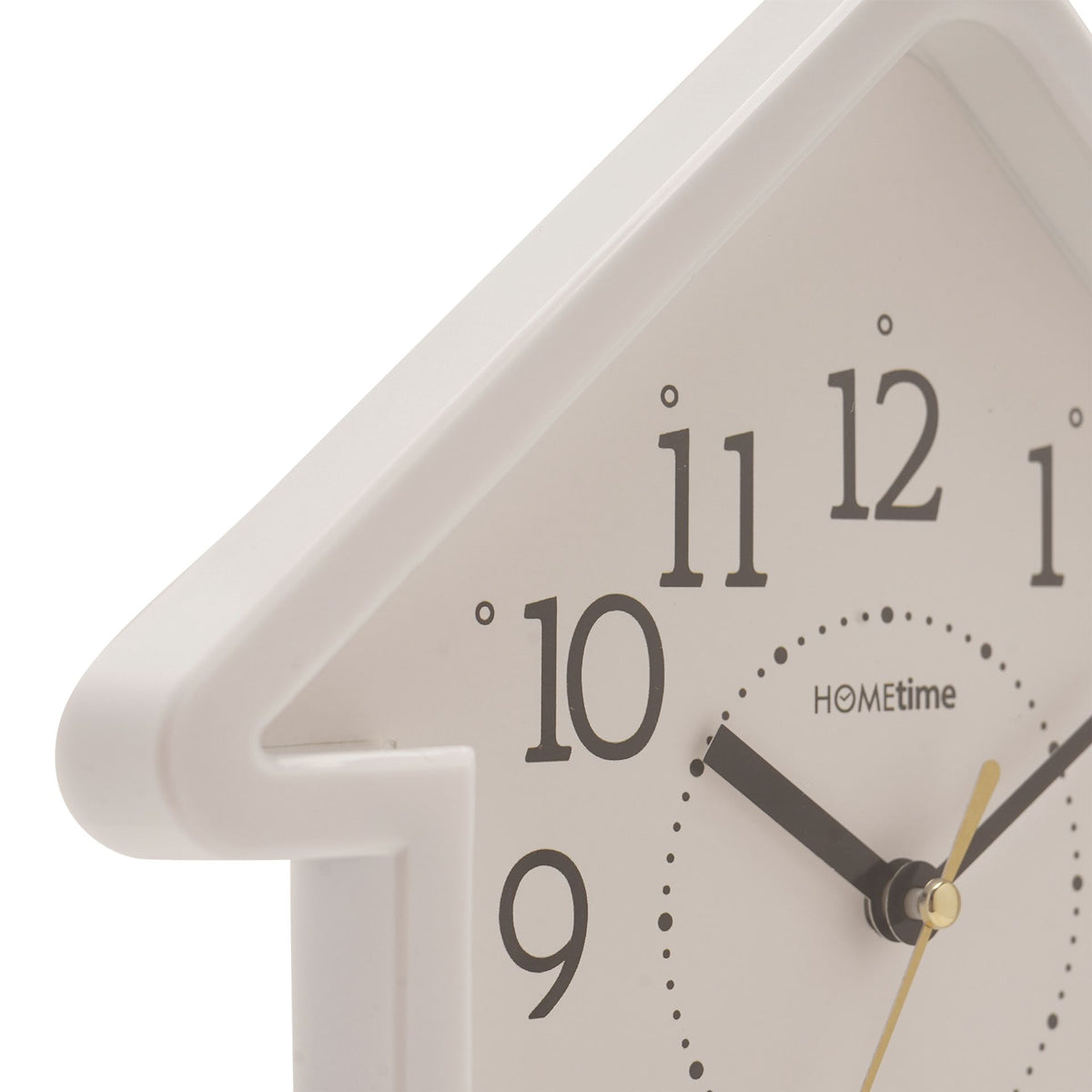 Hometime House Shaped Wall Clock 20.5cm - White