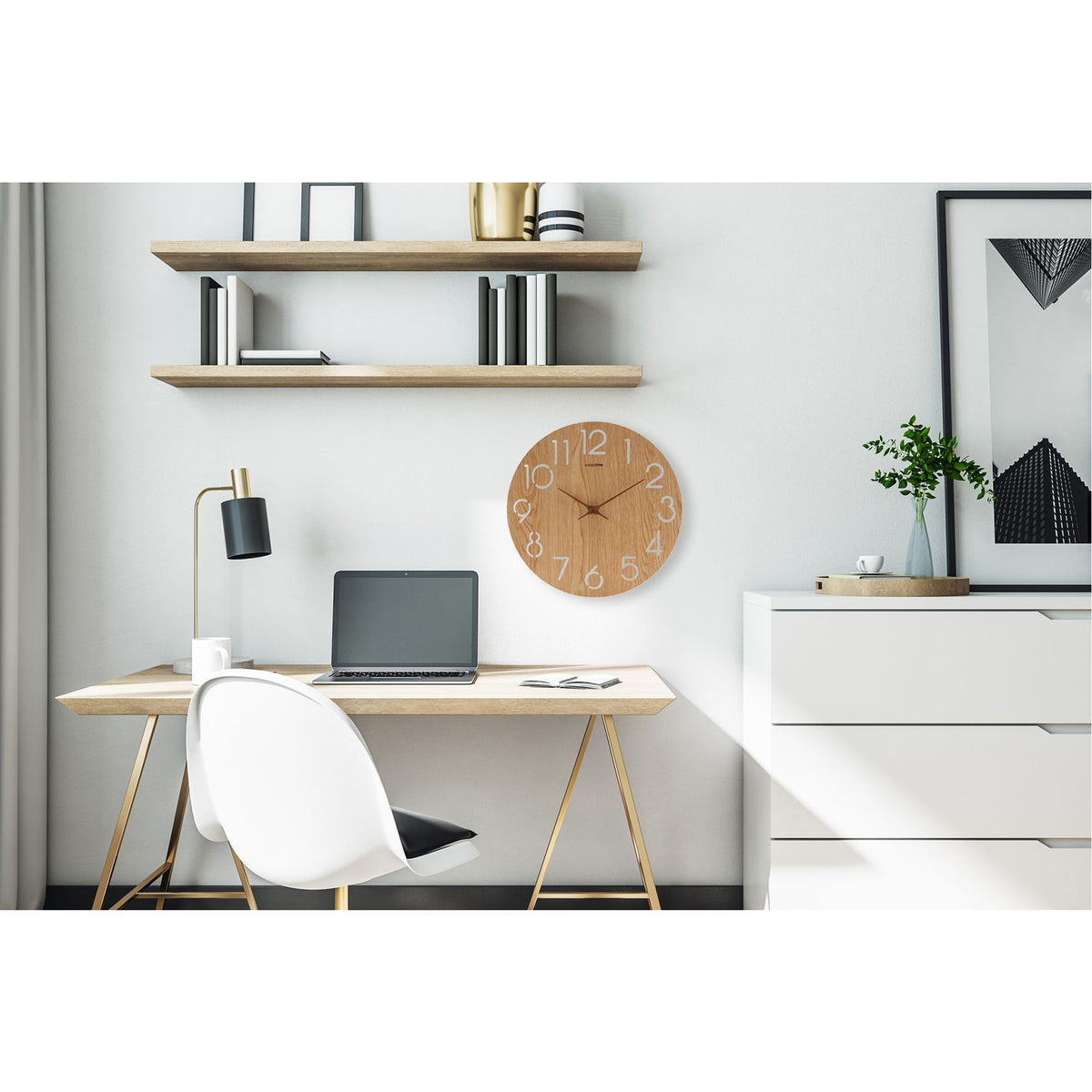 Hometime Wooden Wall Clock 50cm