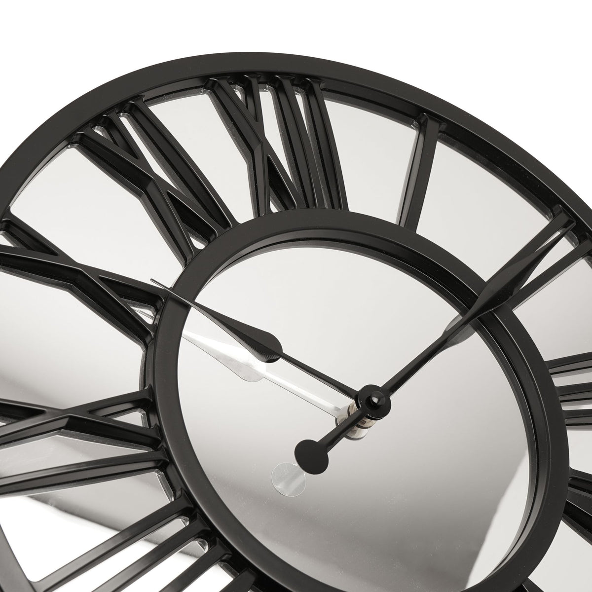 Hometime Roman Numeral Mirror Wall Clock 38cm - Black